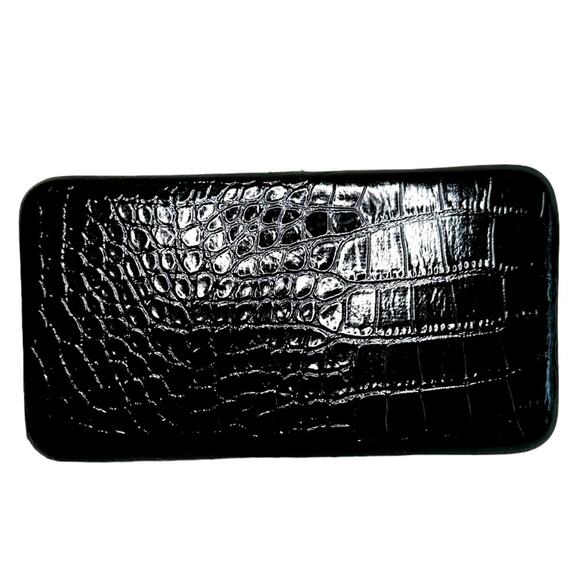 Under One Sky Handbags - Under One Sky Vintage Clutch Black Snap Closure Clutch